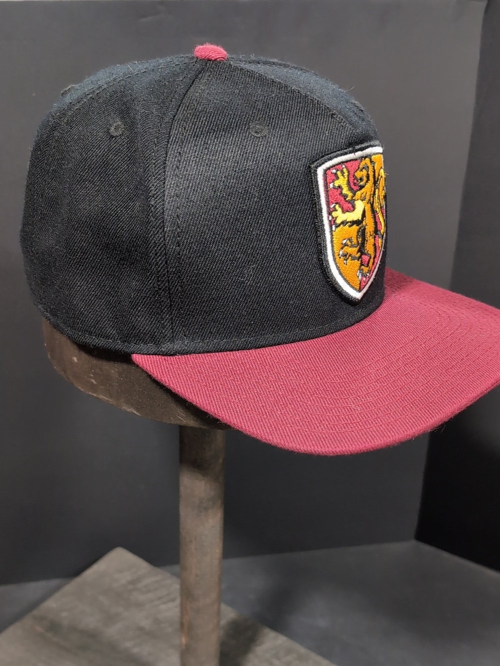 Harry Potter, Gryffindor Men's Black/Burgundy Flat Brim Snapback Hat.
